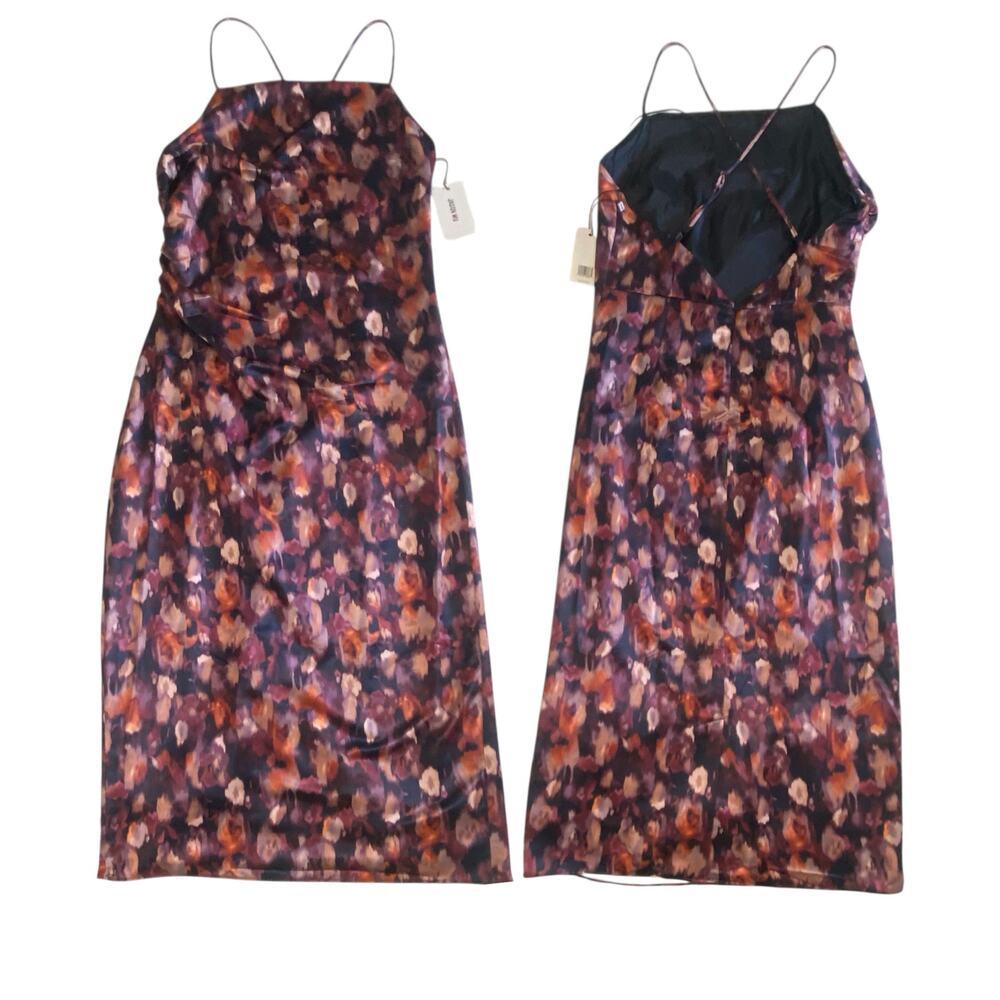 Jason Wu Floral Watercolor Midi Dress Womens Size Medium Open Back NWT wedding